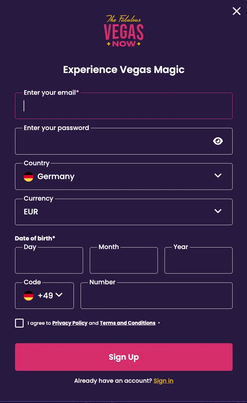 VegasNow Registration